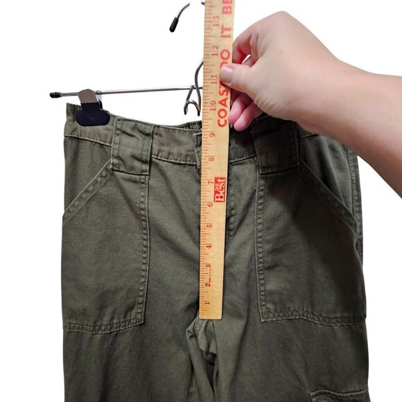 Love Fire Womens Cargo Pants Junior Size 3‎ Olive Green Cotton Pockets Loops - Picture 8 of 10